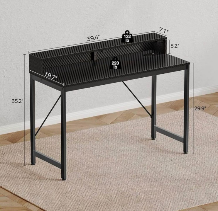 Gaming Desk with Built-in Power Outlets - photo 3