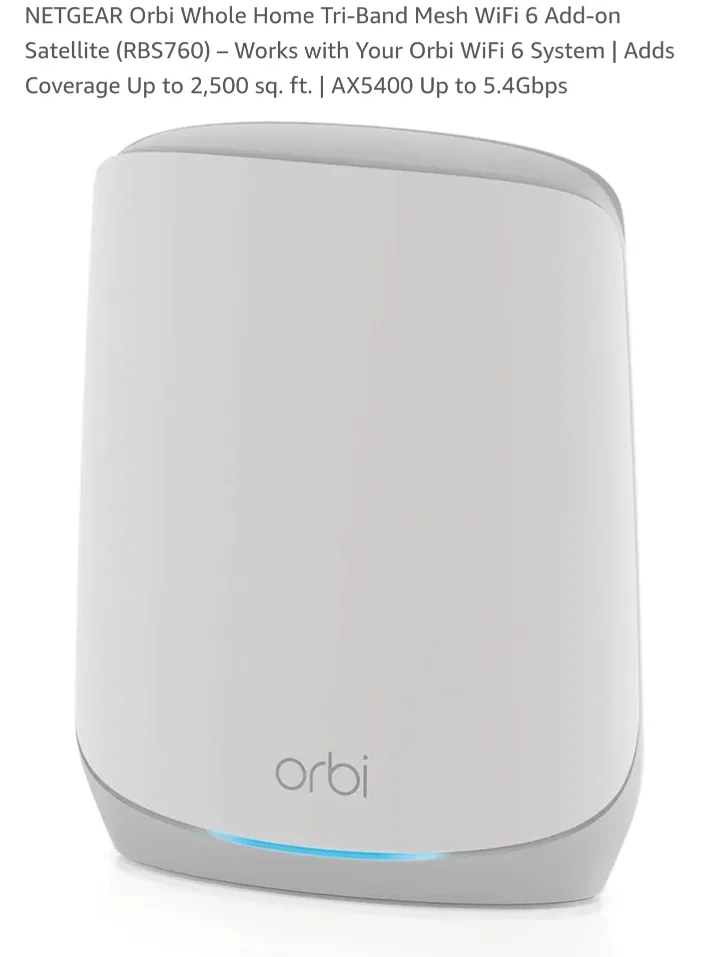 Netgear Orbi RBS760 WiFi 6 Add-on Satellite thumbnail