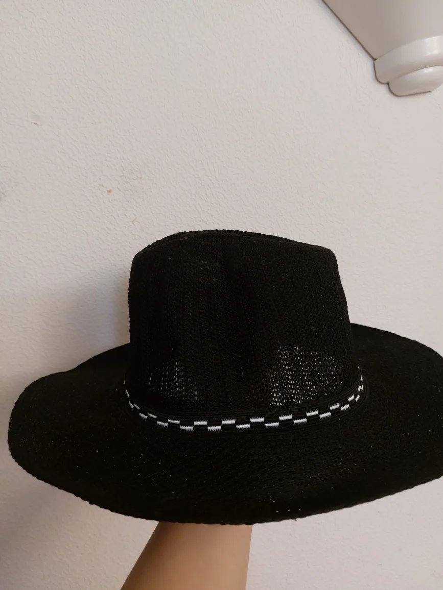 Black Woven Fedora Hat thumbnail