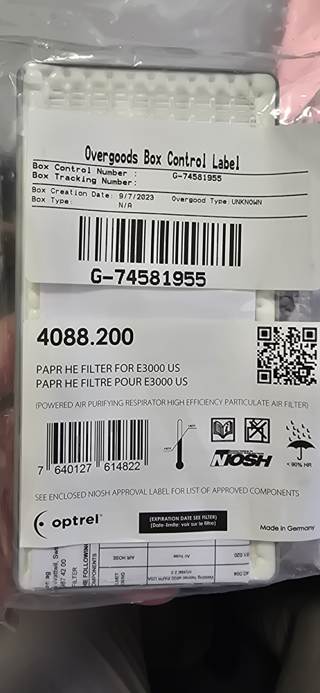 Optrel PAPR HE Filter for E3000 US