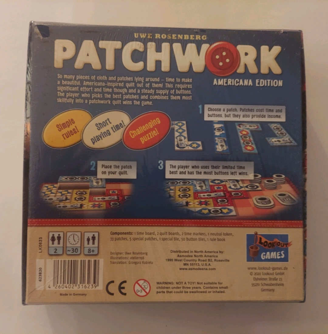 Patchwork Americana Edition Board Game - New - photo 2