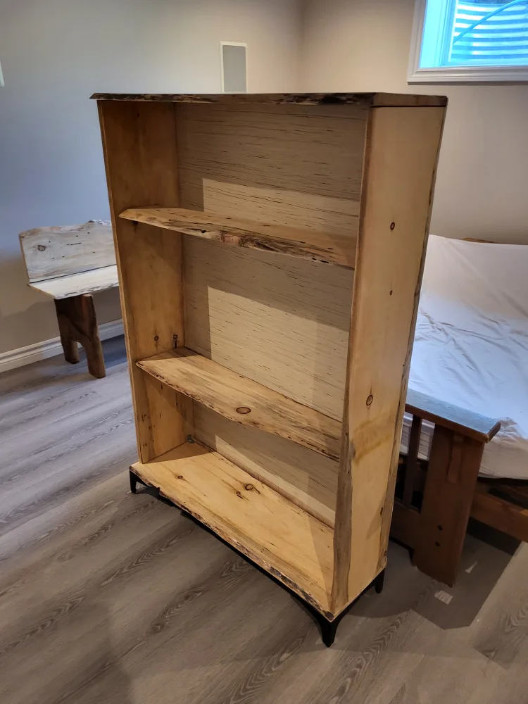 Handmade Wooden Live Edge Bookshelf thumbnail