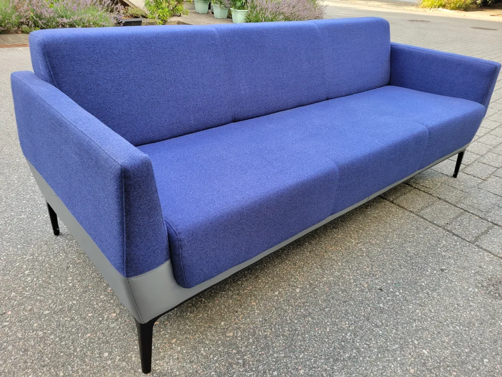 Beautiful Modern Design Blue Sofa / Couch. 71" Wide. thumbnail