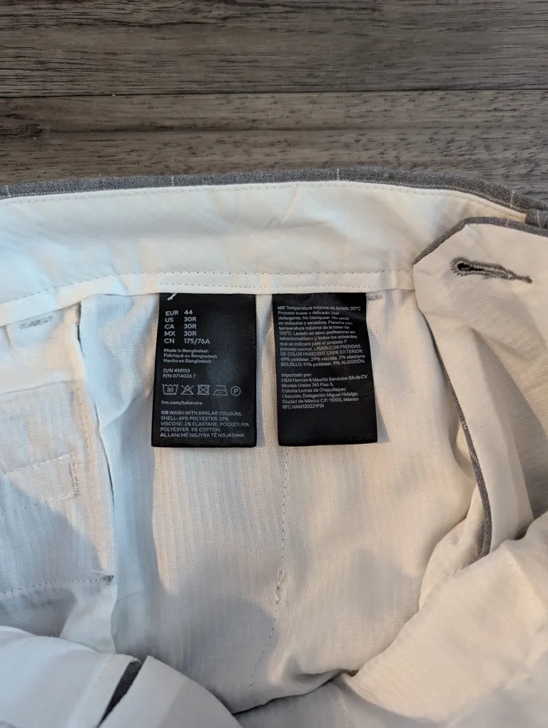 H&M Grey Plaid Dress Pants - 30R image indicator(2)