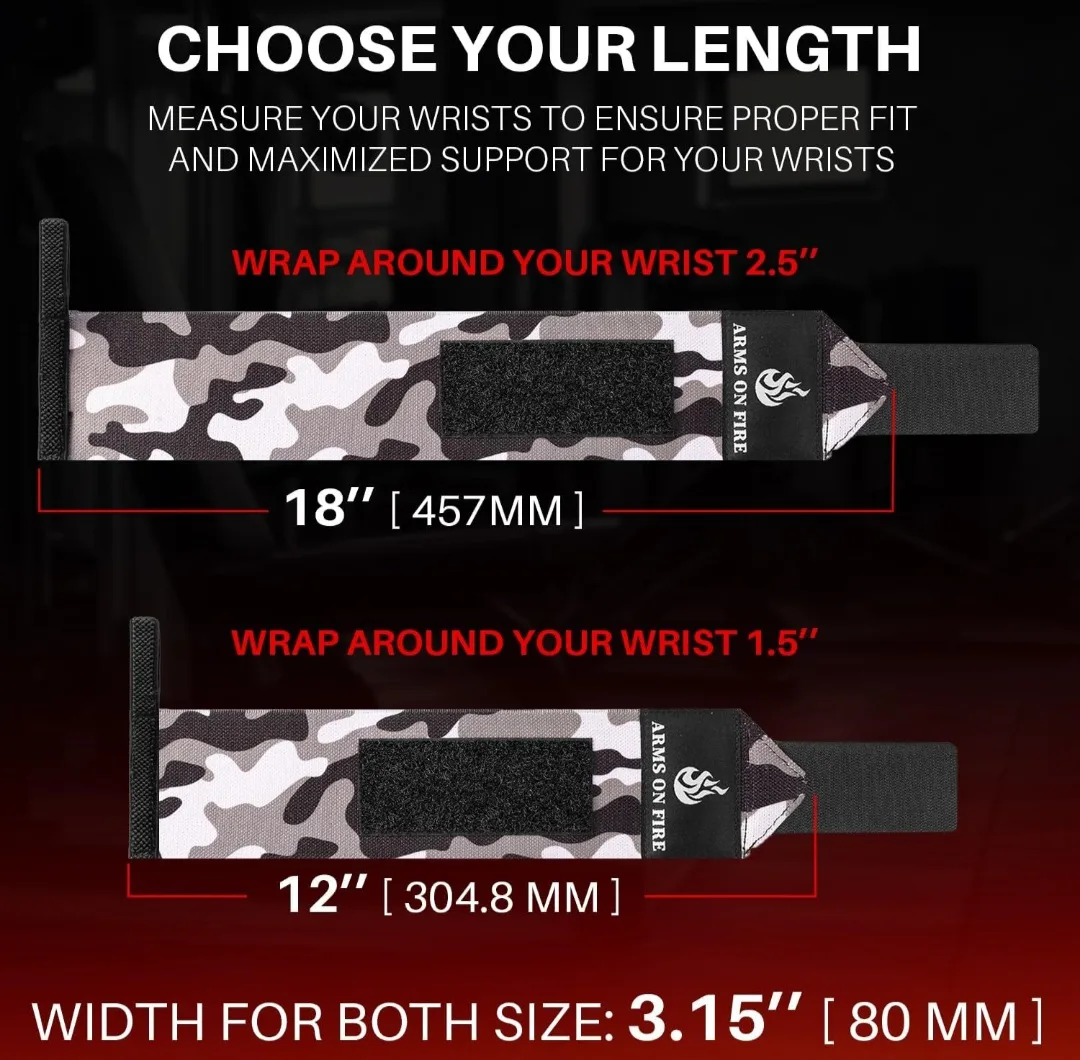 New TECEUM 12" Black Camo Wrist Wraps image indicator(4)