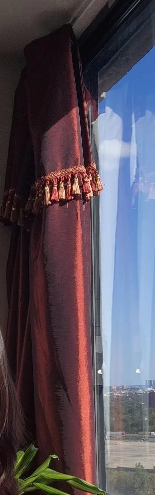 Burgundy Curtain with Tassels thumbnail