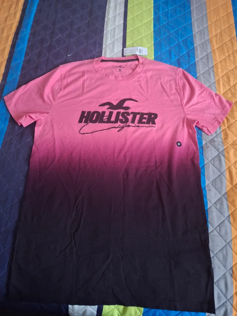 New Hollister Pink Ombre T-Shirt - Size MT thumbnail