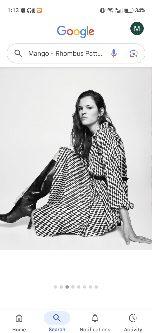 Mango Rhombus Print Midi Dress
