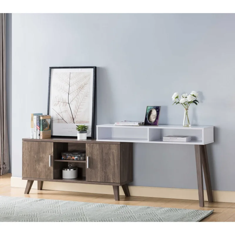 FC DESIGN Hazelnut & White Console Entry Sofa Table BRAND NEW thumbnail