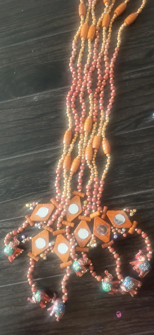 Handmade Beaded Wall Hanging with Elephant Details image indicator(6)