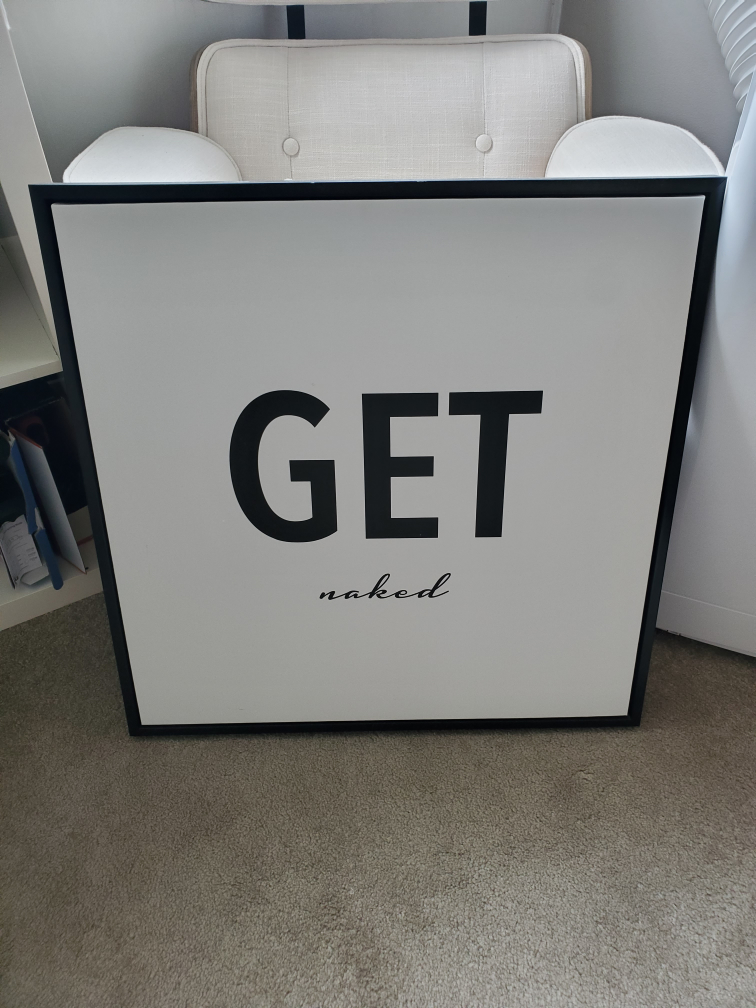 "GET naked" framed print