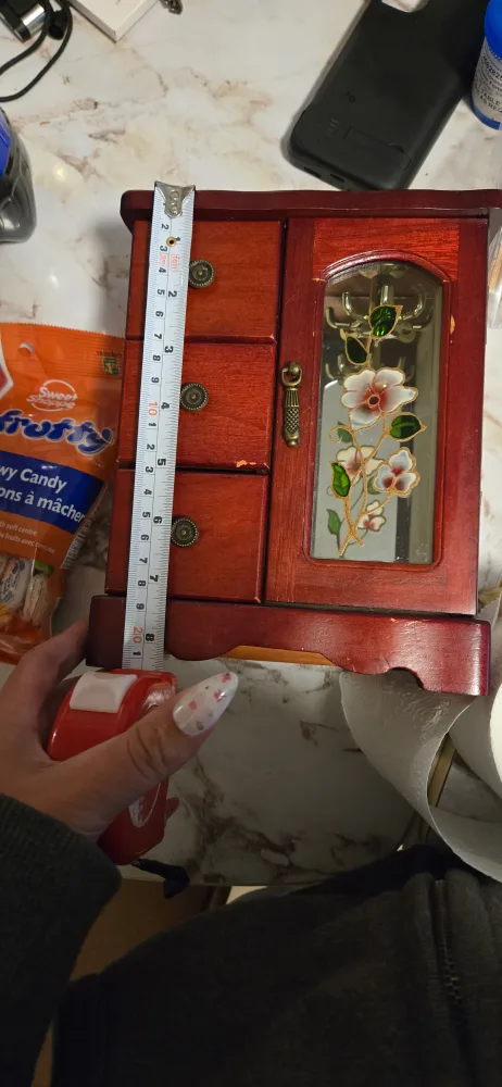 Vintage Red Jewelry Box image indicator(2)