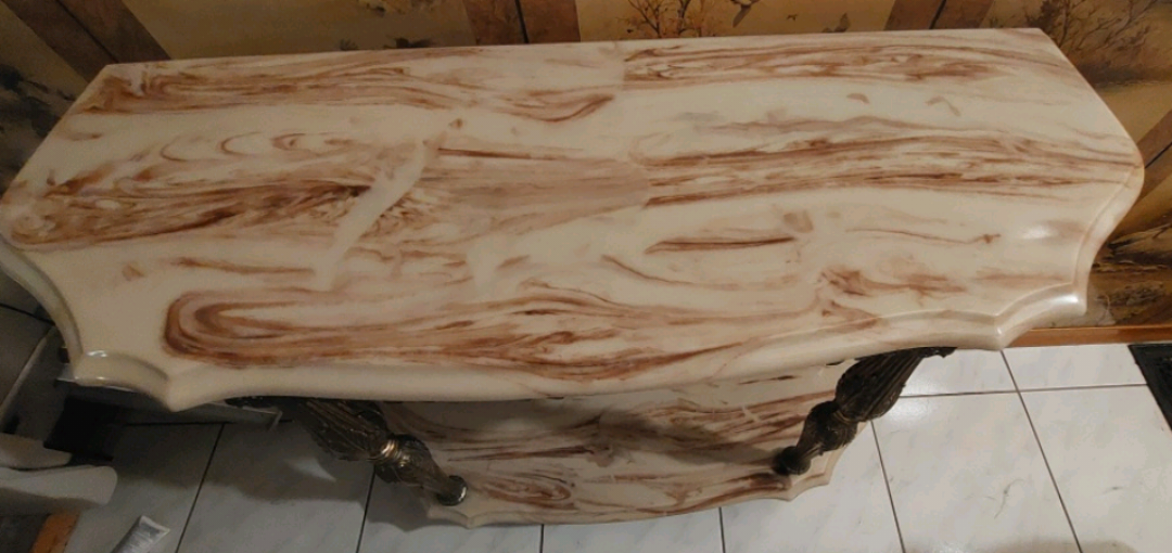 Faux Marble Top Console Table - photo 4
