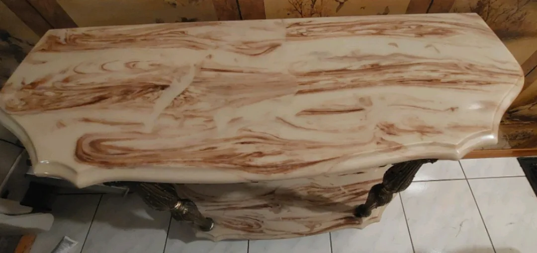 Faux Marble Top Console Table image indicator(4)