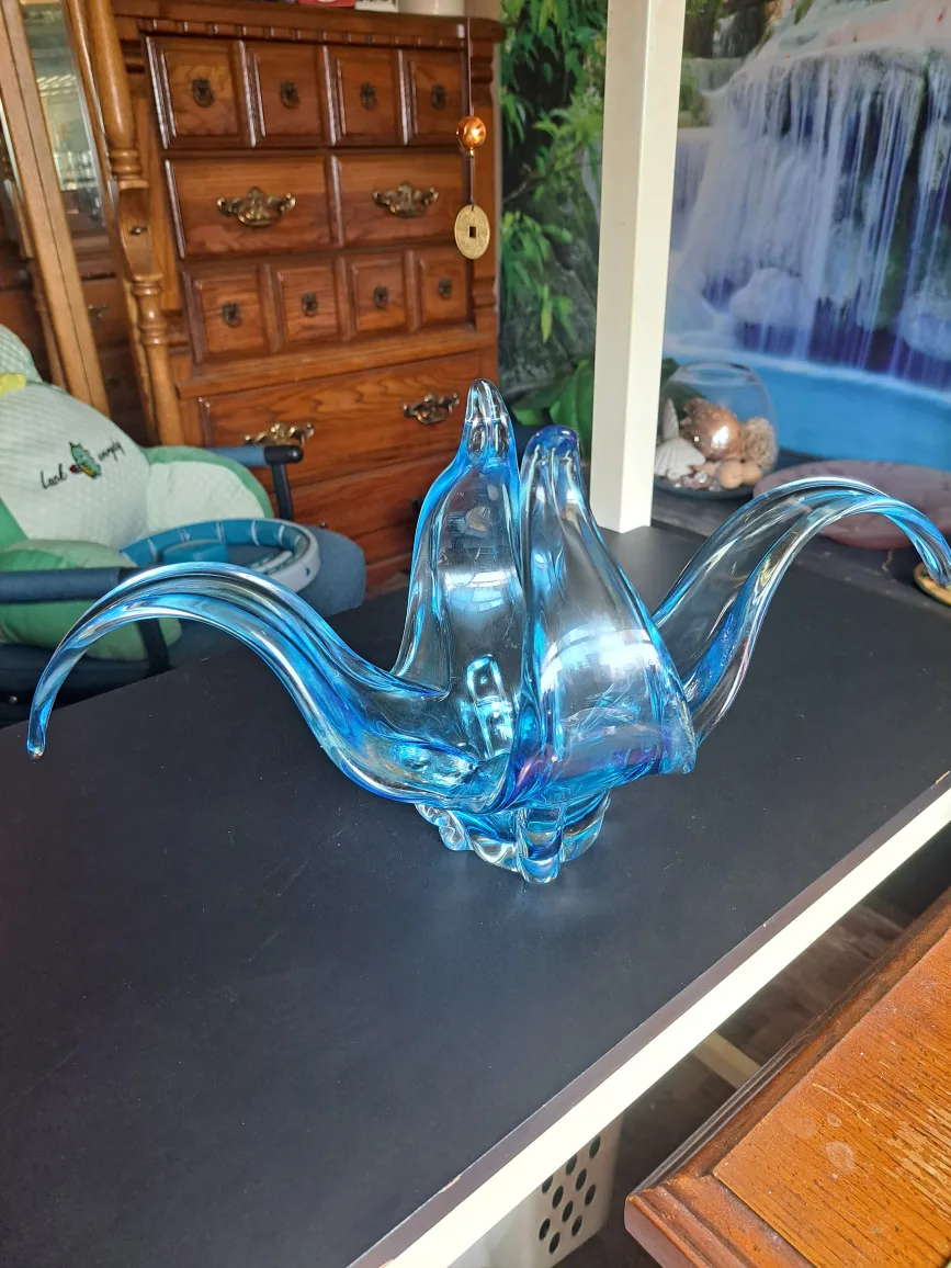 Blue Art Glass Bowl thumbnail