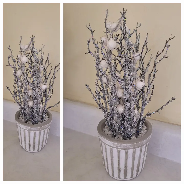 Decorative Silver Glitter Branch Arrangement 🇨🇦🍁 thumbnail