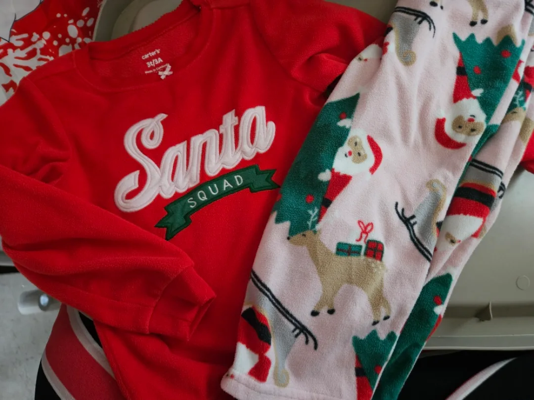 Christmas in July,  2pc, Carter's Santa Squad Pajamas - Size 3T thumbnail