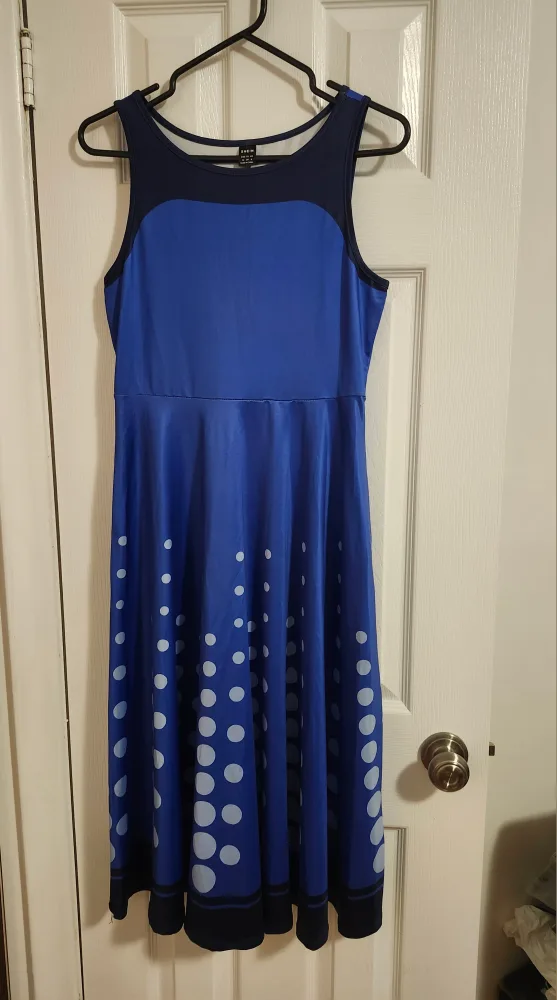 New SHEIN Blue Geometric Sleeveless Dress - Size M image indicator(8)
