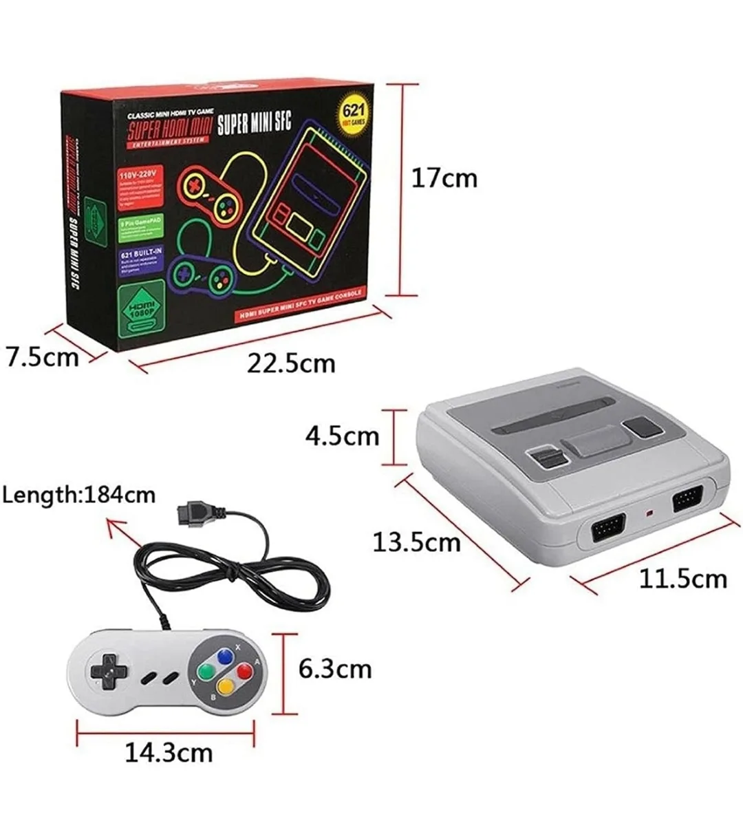 Super NES Mini SFC Retro Game Console | HDMI | 621 Games image indicator(9)