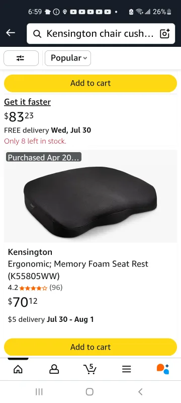 Kensington Ergonomic Memory Foam Seat Rest thumbnail