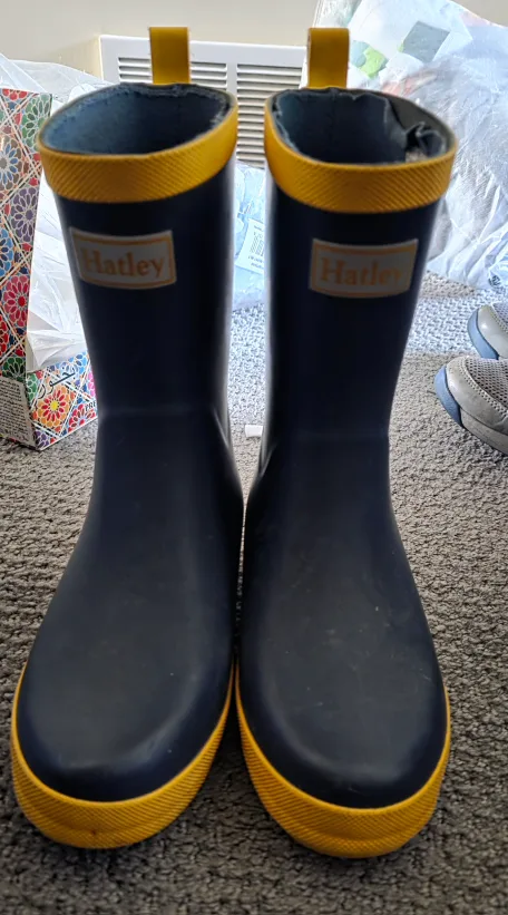 Hatley Kids' Rain Boots - Size 3 - Navy/Yellow thumbnail