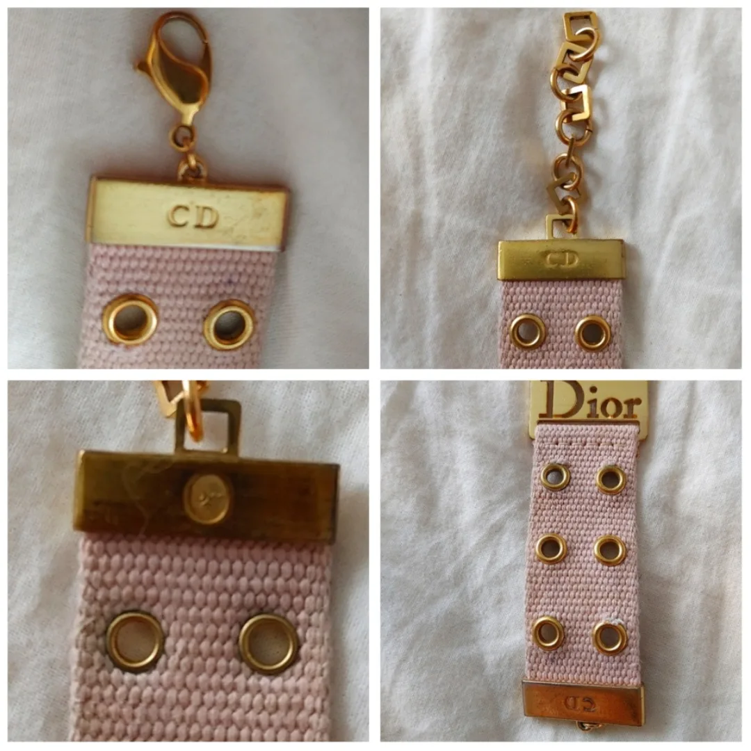 Vintage Dior Pink Canvas & Gold Bracelet image indicator(7)