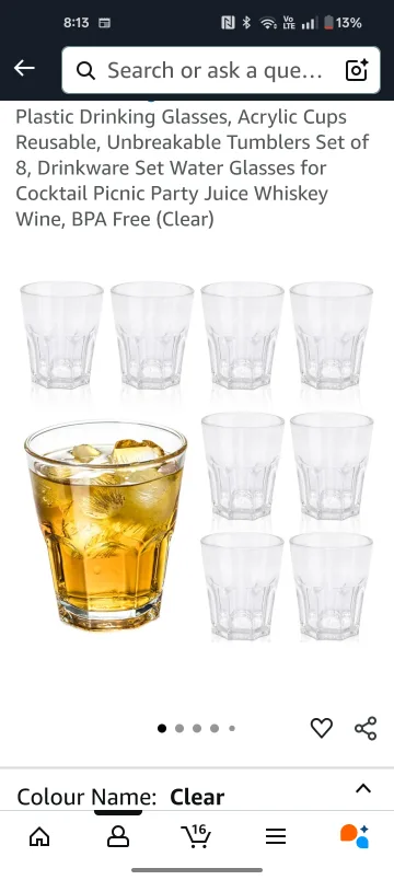 Acrylic Drinking Glasses, Clear image indicator(4)