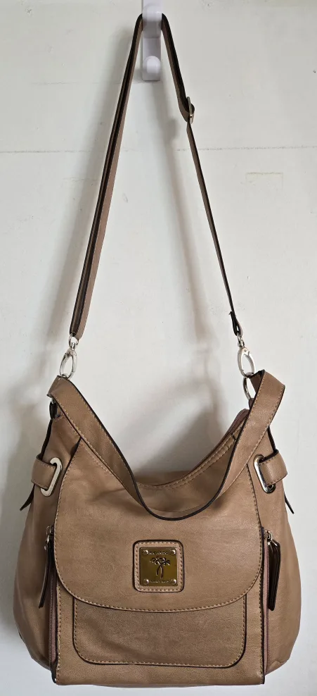 Fashion RICARDO BEVERLY HILLS Beige Crossbody Purse Hand Bag