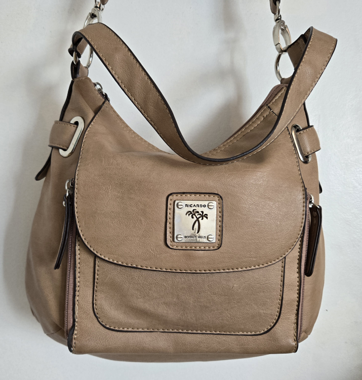 Fashion RICARDO BEVERLY HILLS Beige Crossbody Purse Hand Bag - photo 2