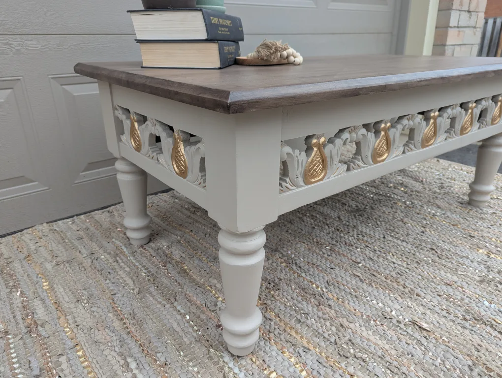 Newly refinished coffee table with carved details image indicator(2)