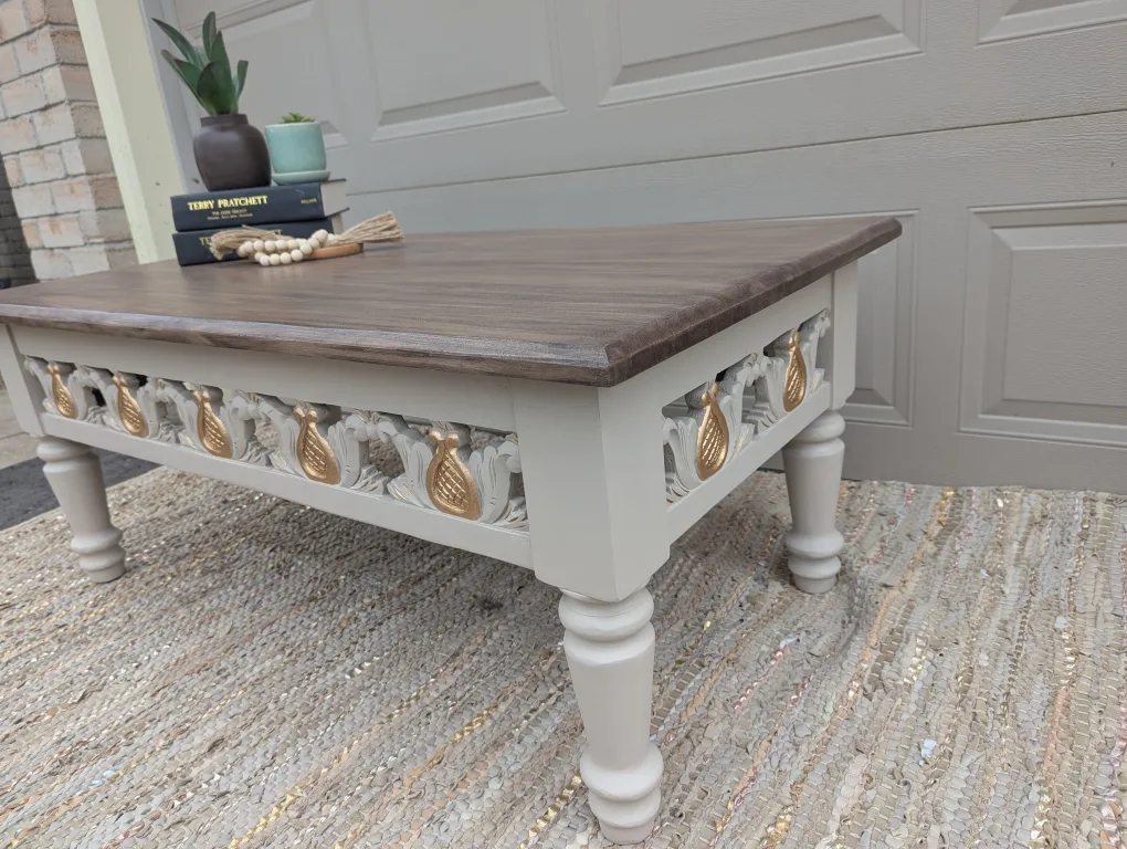 Newly refinished coffee table with carved details image indicator(3)