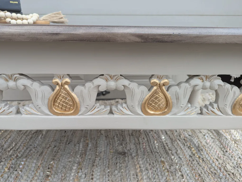 Newly refinished coffee table with carved details image indicator(6)