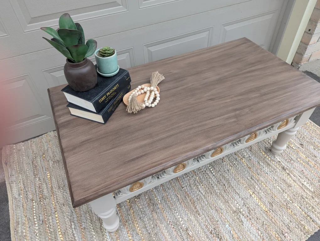 Newly refinished coffee table with carved details image indicator(7)