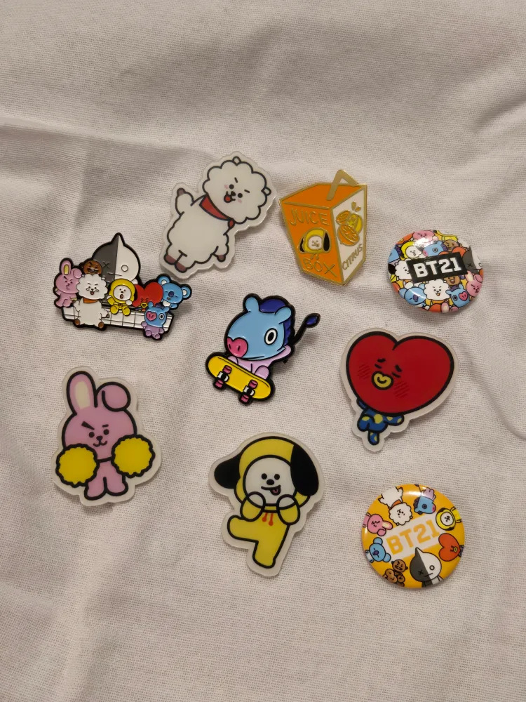BT21 Character Pins - Set of 9 thumbnail