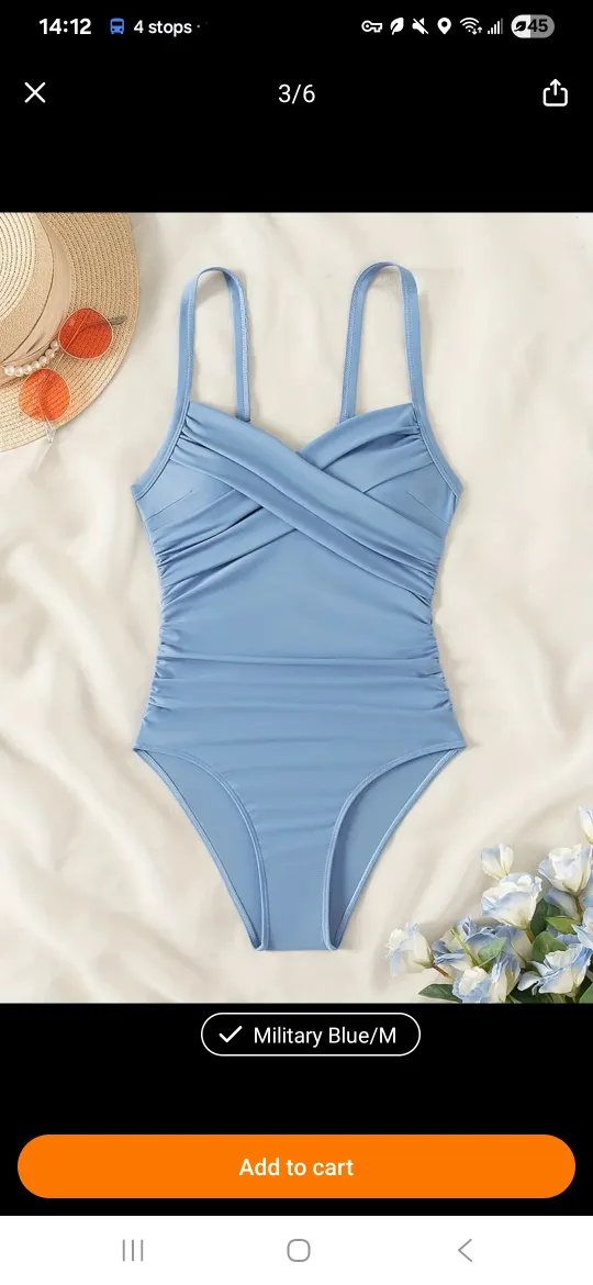 Never Worn Blue One Piece Swimsuit - Size M image indicator(2)