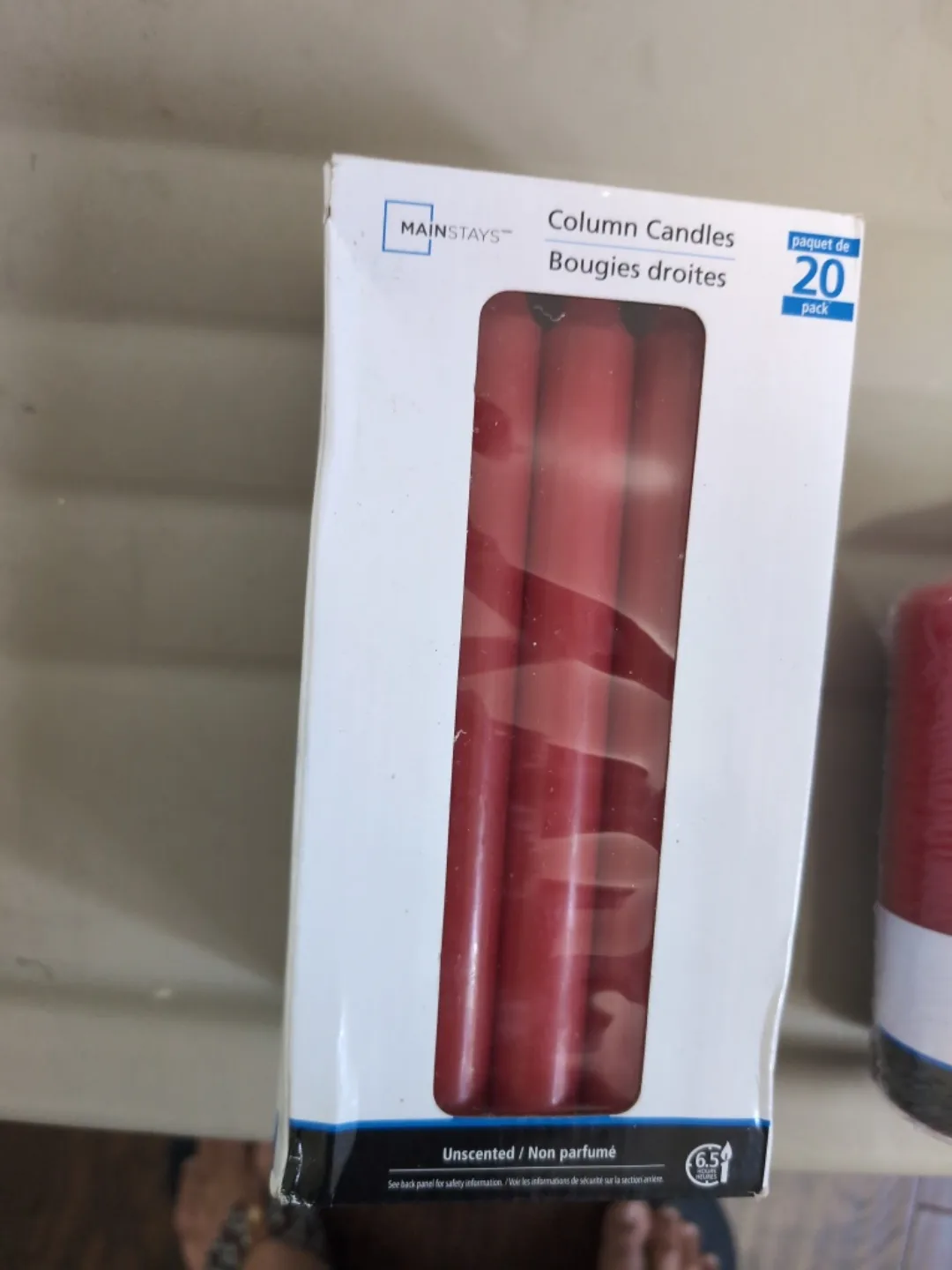 Mainstays Red Candles - 20 Column & 2 Pillar thumbnail