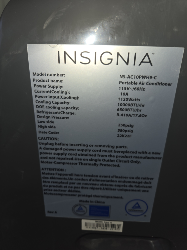 Insignia 10,000 BTU Portable Air Conditioner - photo 3