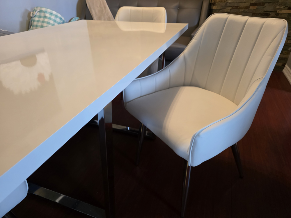 White Faux Leather Dining Chair