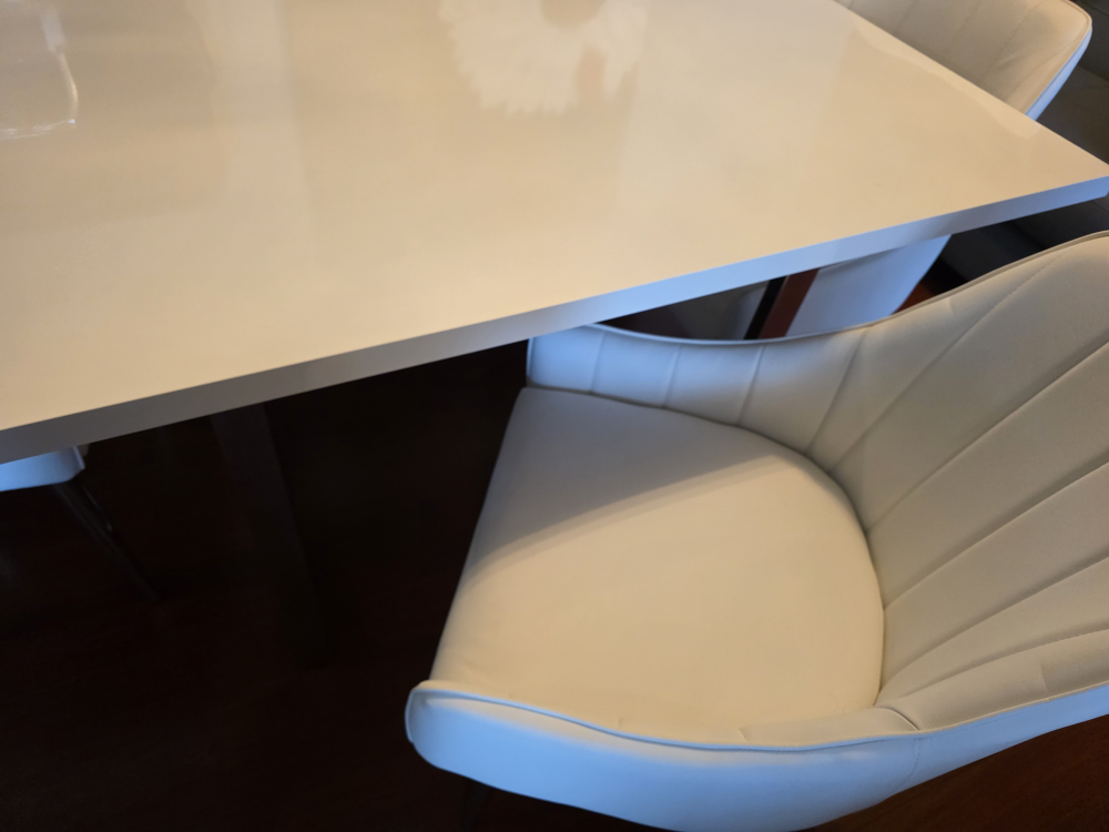 White Faux Leather Dining Chair - photo 2