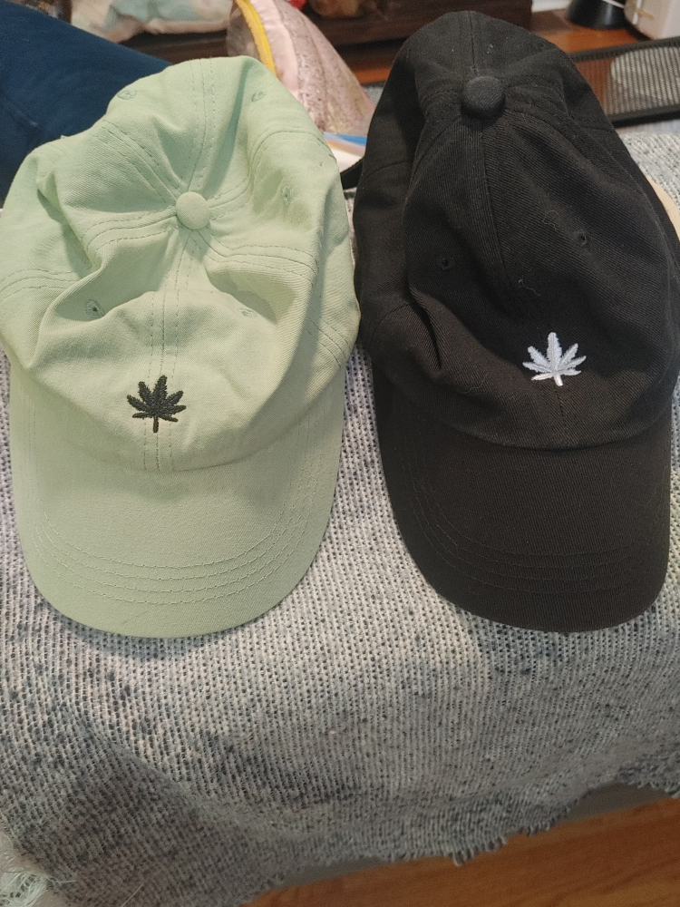 Two Small Baseball Caps - Green & Black