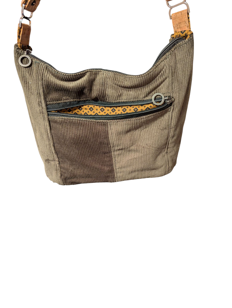 Olive Green Corduroy Shoulder Bag - photo 2