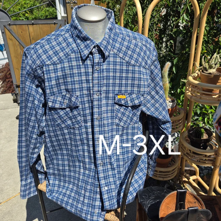 Wrangler Flame Resistant Western Plaid Shirt Men’s 3XL thumbnail