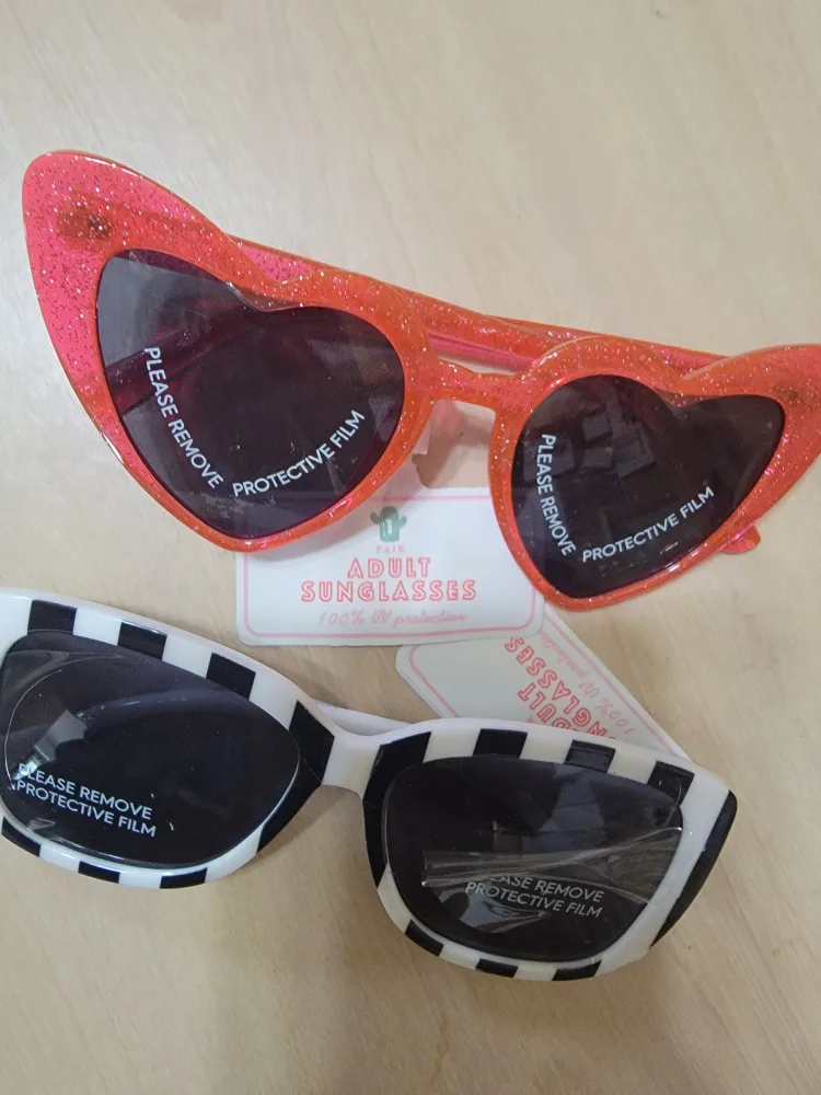 Adult Sunglasses - Heart & Striped Frames thumbnail