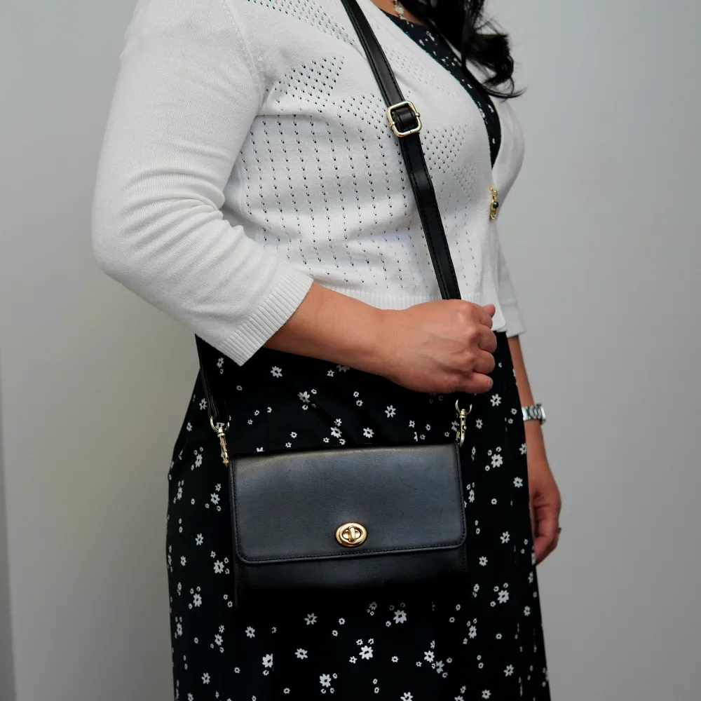 Coach Black Leather Crossbody Bag image indicator(6)