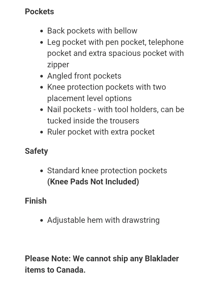 Blaklader Mens X1600 Work Pants image indicator(9)