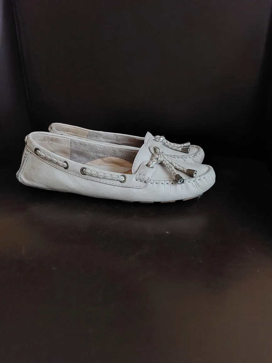 Frye Reagan Size 7 M Leather Braided Lace Moccasin Flats image indicator(2)