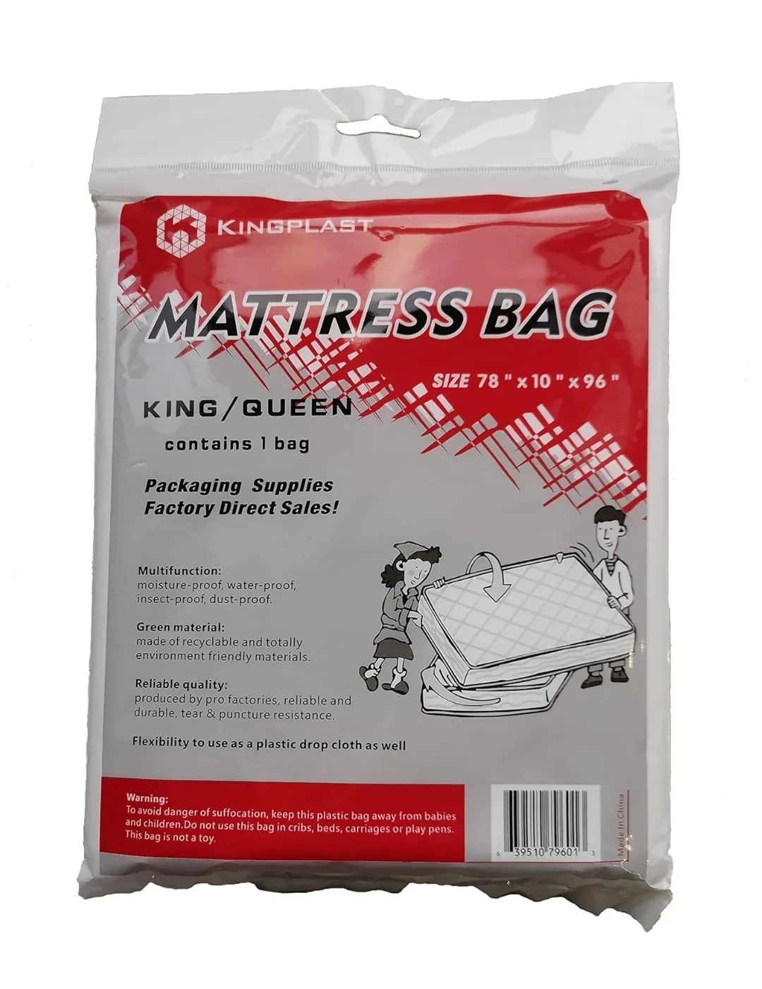 King/Queen Mattress Storage Bag | 1.5Mil Thick, Clear, XL thumbnail
