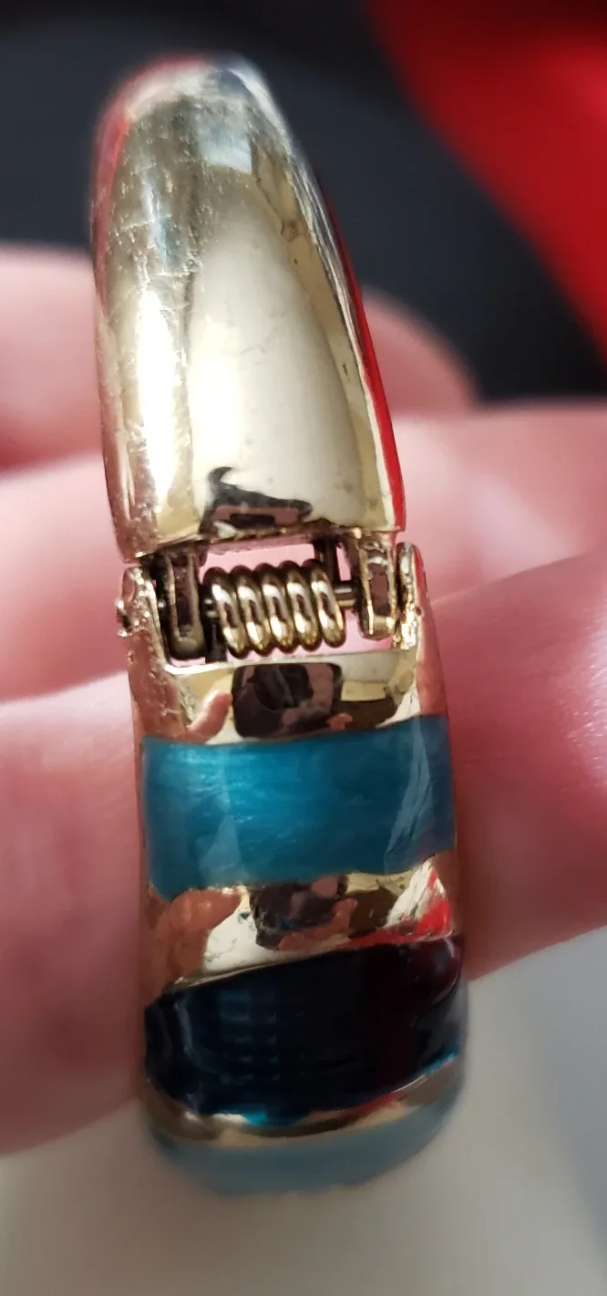 🇨🇦new Bangle Bracelet - Blue & Gold Tone image indicator(3)