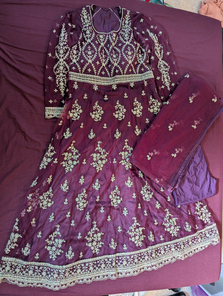 Burgundy Embroidered Salwar Kameez Suit