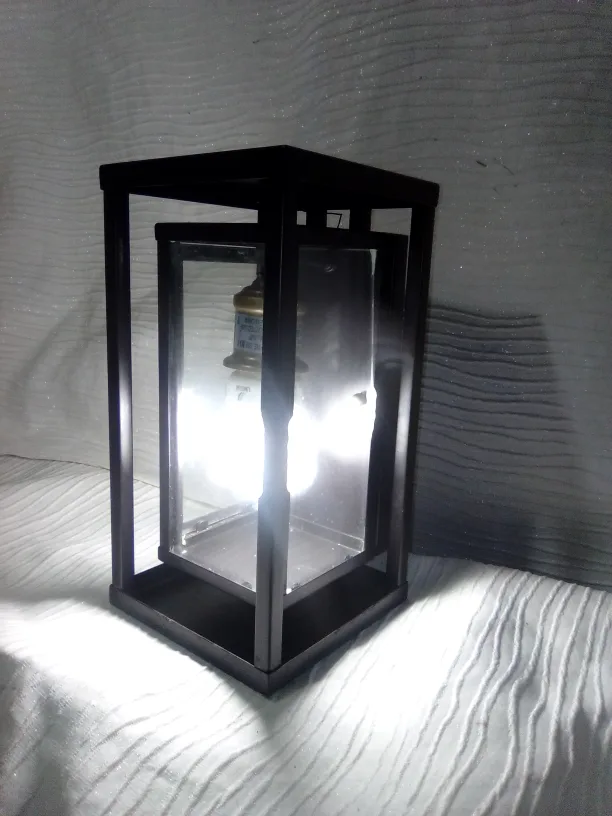 Black Metal & Glass Outdoor Wall Lantern thumbnail